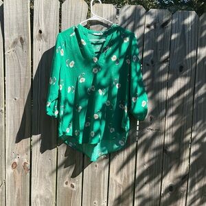 Lush Green Floral Blouse